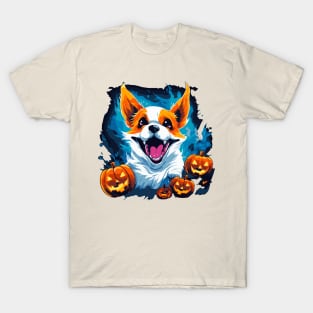 Corgi halloween ghost dog T-Shirt